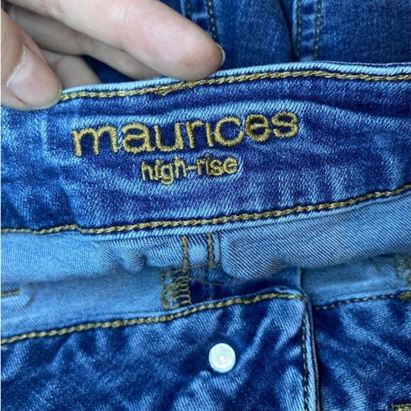 Maurices High-Rise Skinny Jeans Dark Wash Stretch Denim S-Short - Picture 3 of 5